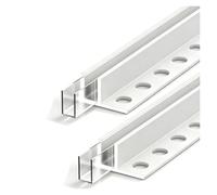 2 Pieces F-Type Fixed Glass Channel, Frameless Door Track with U Seal Base Fit 6-12mm, Trim Strip Profile for Shower Enclosure(F Type Witer,Fit 0.4"/1cm Glass)