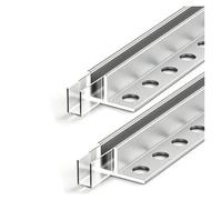 2 Pieces F-Type Fixed Glass Channel, Frameless Door Track with U Seal Base Fit 6-12mm, Trim Strip Profile for Shower Enclosure(F Type Silver,Fit 0.5"/1.2cm Glass)