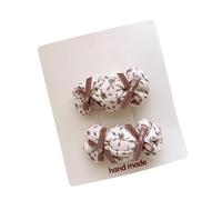 2 pieces, fabric hair clips, cute and sweet floral patterns, handmade mini hair clips Beige C