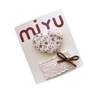 2 pieces, fabric hair clips, cute and sweet floral patterns, handmade mini hair clips Beige D