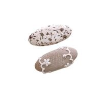 2 pieces, fabric hair clips, cute and sweet floral patterns, handmade mini hair clips Beige E