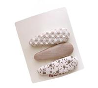 2 pieces, fabric hair clips, cute and sweet floral patterns, handmade mini hair clips Beige F