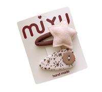 2 pieces, fabric hair clips, cute and sweet floral patterns, handmade mini hair clips Beige G