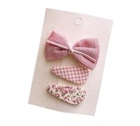 2 pieces, fabric hair clips, pink sweet and cute, handmade mini hair clips 3PCS
