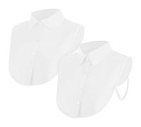 2 Pieces Fake Collar for Women Shirts, White Detachable Collar Half False Blouse Dickey for Women Girls Outfits Accessory, 2 Styles