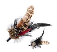 2 Pieces Feather Lapel Pin - 10x4cm Feather Pin Feather Hat Pin Vintage Feather Pin Gothic Feather Pin Multifunctional Brooch Pin, For Holiday Occasions.