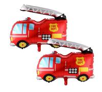 2 Pieces Fire Truck Balloons, Foil Balloons, Vehicle Decoration, Fun Balloons, Creative Design Balloons, Party Decoration Balloons, Reusable Balloons