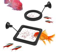 2 Pieces Fish Feeding Rings for Aquariums, Prevent Water Turbulence from Flushing Food into the Filter, Practical Round Floating Food Plant Ring for Guppies and Other Small Fish