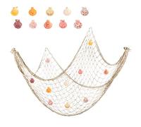 2 Pieces Fishing Net Decorative Large Net with Shells Costume Decorative Decoration Small Accessories for Fishing Nets Photo Wall Decoration Wall Beach Themes Fish Net Nautical Ocean Style (1 mx2 m