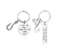 2 Pieces Fishing Themed Keychain, Creative Keychain, Fun Keychain, Stainless Steel Keychain, Gift Keychain.