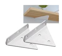 2 Pieces Floating Angle Brackets Invisible,Hidden Shelf Brackets,Shelving Brackets Triangle,Support Wall Hanging Metals,Scaffold Boards for Kitchen,Living Room,Countertop (8×10cm,White)