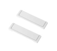 2 Pieces Flush Handles, White 128MM Hole Spacing Concealed Square Pull Ring Handles for Cabinet Doors with Screws, Suitable for Chest of Drawers.