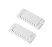2 Pieces Flush Handles, White 64MM Hole Spacing Concealed Square Pull Ring Handles for Cabinet Doors with Screws, Suitable for Chest of Drawers.