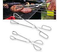 2 Pieces Food Tongs, Duty Stainless Steel Scissor Kitchen Food Tongs for BBQ, Baking Bread Clamp, Cooking (9 Inch & 12 Inch)