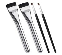 2 Pieces Foundation Brushes and 2 Pieces Eyebrow Brushes, Foundation Brushes for Liquid Makeup, Flat Foundation Brushes, Flat Top Facial Brushes, Easy to Use Liquid Foundation Brushes