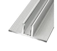 2 Pieces Frameless Shower Door Channel, Anti-Rust Aluminum F/T Shape Track with Built-in Seal, Fits 8-12mm Glass for Room & Balcony Barrier(T-Type Silver,2/5" (10mm) Glass)