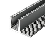 2 Pieces Frameless Shower Door Channel, Anti-Rust Aluminum F/T Shape Track with Built-in Seal, Fits 8-12mm Glass for Room & Balcony Barrier(F-Type Gray,2/5" (10mm) Glass)