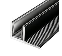 2 Pieces Frameless Shower Door Channel, Anti-Rust Aluminum F/T Shape Track with Built-in Seal, Fits 8-12mm Glass for Room & Balcony Barrier(F-Type Black,3/10" (8mm) Glass)
