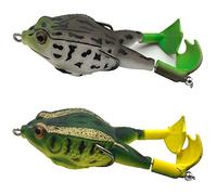 2 Pieces Frog Bait, Silicone Frog Fishing Lure, Double Propeller Frog Soft Bait, for Fishing Tackle Fishing Enthusiasts