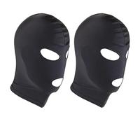 2 Pieces Full Cover Hood Mask Open Eyes Open Mouth Mask Breathable Elastic Black Cosplay Costume Hood Unisex Headgear for Halloween Party Costume Men Adult Women