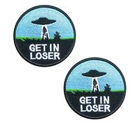 2 Pieces Funny Get in Loser Tactical Hook and Loop Embroidery Moral Military Emblem Patch for Clothes Jacket Backpacks Vest Uniforms Clothes
