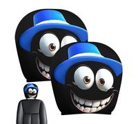 2 Pieces Funny Headrest Covers Halloween, Car Seat Head Cover -Stretch Headrests Protector, Elastic Breathable Deco, For Driving Travel Men Road Trip Halloween Camping Drivers Truck Women Daily