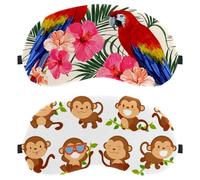 2 Pieces Funny Monkeys Sleep Mask Cover, Eye Mask for Men Women, Breathable Sleeping Eye Masks, Zero Eye Pressure for Sleeping