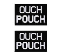 2 Pieces Funny Ouch Pouch Embroidered Patch Tactical Moral Applique Fastener Hook & Loop Emblem Patch