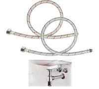 2 Pieces G3/8 x M10 Kitchen Monobloc Mixer Tap Connectors,500mm Flexi Pipes Tails,Flexi Hoses for Kitchen Tap,Flexible Hose Pipe for Bathroom Hot and Cold Water Systems