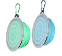 2 Pieces Gamelle Pliable Chien 350 ml, Bols de Voyage en Silicone Pour Animaux, BOL Pliable Pour Chat et Chien, Gamelle Portable, BOL d'EAU Pour Chien Pliable, Colours Blue Clair et Vert Clair
