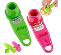 2 Pieces Garlic Grinder Manual Compact Garlic Crush Washable and Durable Portable and Easy to Use Press, Grind and Mash 3-in-1 Suitable for Home Chefs and Food Lovers ((Green/Red))