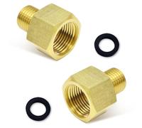 2 Pieces Gas Connector Adapter 3/8 Inch Internal Thread x 1/4 Inch External Thread Made of Brass for Gas Cylinder Adapter, Gas Hose Connector, and LPG Gas Quick Coupling