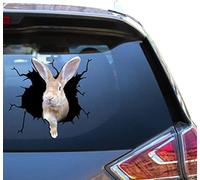 2 Pieces Giant Continental Rabbit Car Sticker Pack Stickers De Bunny Bad Bunny Car Accessories Vinyl Office Sticers for Baby Kawaii Warning Windows Decal