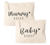 2 Pieces Gifts for Mum for Birth Baby Junk Cosmetic Bag Bag for Expecting Mum Mother Bag with Zip Baby Shower Gifts Makeup Bag New Mother Gifts for the First Time, beige, 1