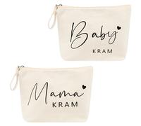 2 Pieces Gifts for Mum for Birth Baby Junk Cosmetic Bag Bag for Expecting Mum Mother Bag with Zip Baby Shower Gifts Makeup Bag New Mother Gifts for the First Time, beige, 1