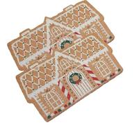 2 Pieces Gingerbread Christmas Welcome Mat, 60x40cm Ginger Bread House Welcome Door Mat, Non-Slip Winter Rug Door Mat, Outdoor Gingerbread House Doormat Christmas Carpet Decor for Porch Floor