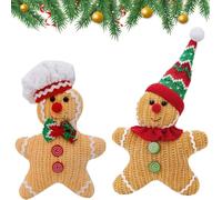 2 Pieces Gingerbread Ornaments Christmas Tree Decorations Christmas Kitchen Decor Gingerbread Man Baubles Ginger Bread Xmas Decorations for Tree