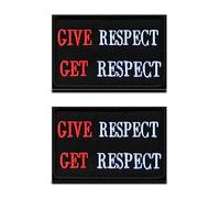 2 Pieces "Give Respect Get Respect" Embroidered Iron-On Patch/Biker Patch Motorcycle Patch/Tactical Applique for Jeans/Leather/Uniform/Jacket/Backpack