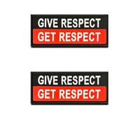 2 Pieces "Give Respect Get Respect" Tactical Patch Emblem Sew-On Fun Funny Attention Patch for Clothing Backpack Uniform Vest Jacket Dog Harness Cosplay CS Biker Moto