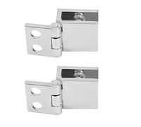 2 Pieces Glass Door Hinges No Drilling Pivot Hinge 0 Degree Zinc Alloy Single Clamp for Bathroom Kitchen Cabinet Shower 5-8mm Thickness