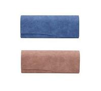 2 Pieces Glasses Case, Lightweight Glasses Case, Portable Eyeglass Case, Eyeglasses Protective Case, Soft Lining and Leather Shell with Magnetic Snap Closures for Outdoors, Adults,Children(Blue, Pink)