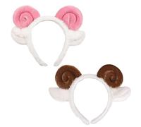 2 Pieces Goat Headband, Cartoon Plush Headband, Party Clothing Accessories, Cute Headdress.