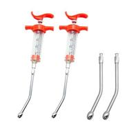 2 Pieces Goat Syringe with 4 Drench Nozzle Adjustable Dosage ,Reusable Drench Syringe for Sheep ,Dog,Goat,Pig, Cat Feeding Supplies(20ML)