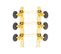 2 Pieces Gold Guitar Tuning Pegs for Classic Folk Guitars | Copper Construction, Anti-Slip Black Oval Knobs, Precise String Adjustment, Universal Replacement