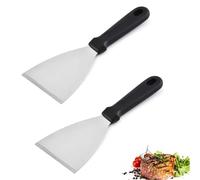 2 Pieces Griddle Scraper, Food Scraper, Burger Spatula, Chopper for Food Service & Cleaning Supplies, Perfect for Teppanyaki Flat Top BBQ Indoor & Outdoor