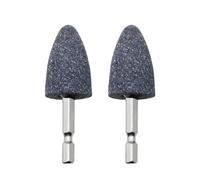2 Pieces Grinding Wheel Sharpening Head Hexagonal 6.35mm Sharpening Carving Grinding Electric Drill Bits Wheel Bit for Metal, Conical 71mm