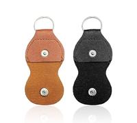 2 Pieces Guitar Pick Storage Set, Pu Leather Storage Set, Portable Storage Set (Black, Brown).