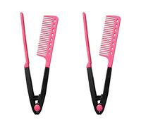 2 Pieces Hair Straightening Comb, Heat-resistant V Hair Styling Comb, Straightening Brush, Hairdressing Salon Styling Tools For Smoothing Frizzy And Flyaway Hairs