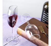 2 Pieces Half Wine Glasses, Novelty Halved Shape Wine Glass, Long Stemmed Half Red Wine Cup, Semi Circular Body Wine Glassware, Transparent Creative Wine Glass