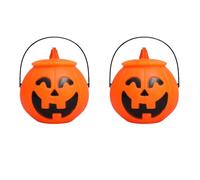2 Pieces Halloween Covered Gourd-Bis Bucket Candy Bucket, Halloween Parties Supplies Gourd-Bis Candy Basket, Gourd-Bis Candy Bucket Trick or Treat Bucket for Halloween Decoration
